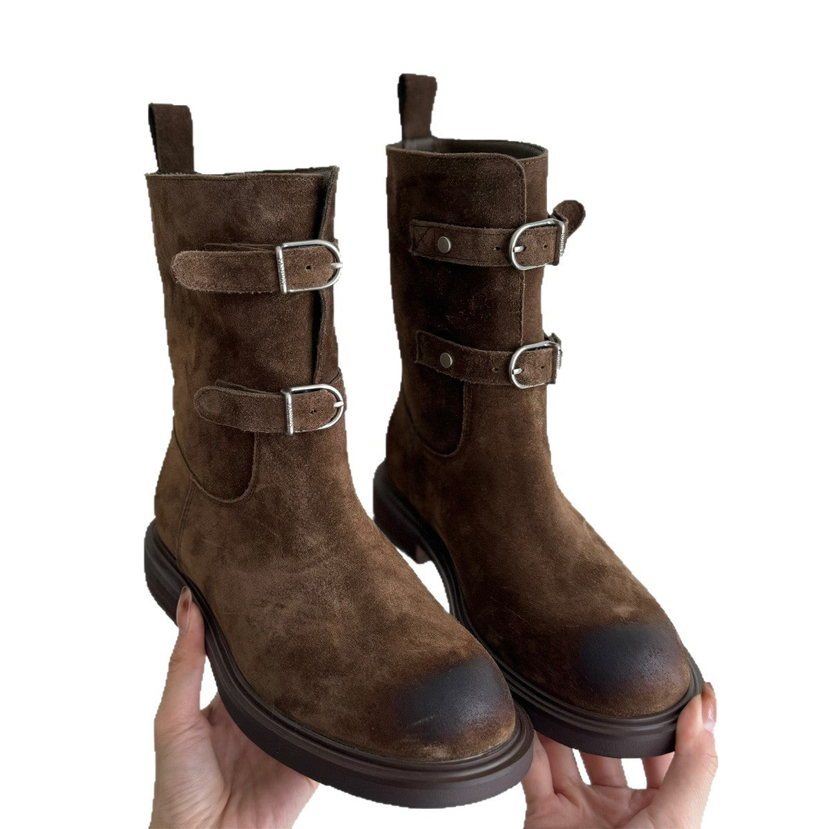 Damen Stiefel Robust Schnalle Winter