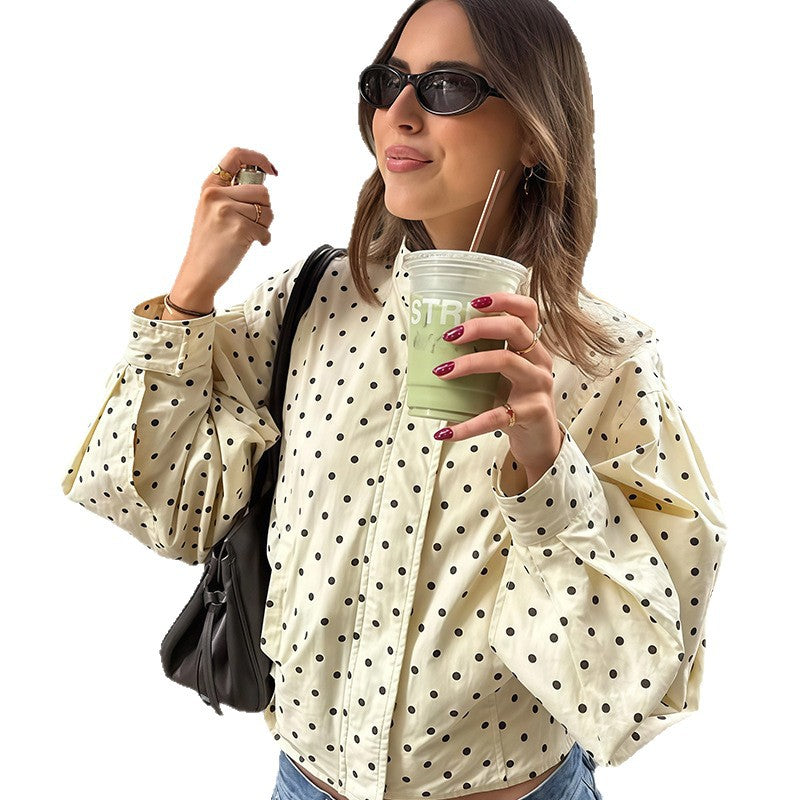 Damen Kurzjacke Punktmuster Modern