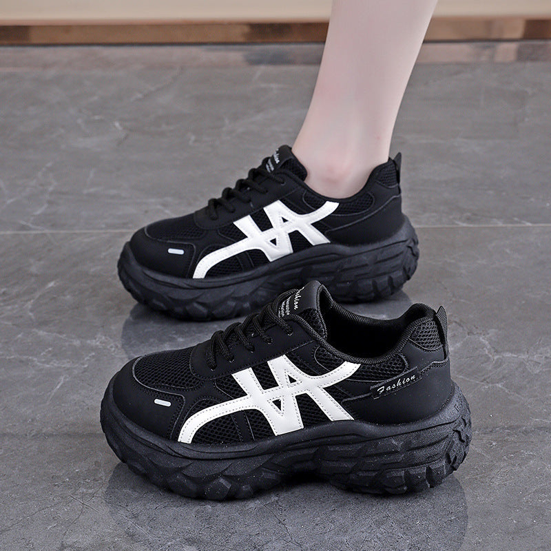 Damen Chunky Sneaker Atmungsaktives Material Stoßdämpfung