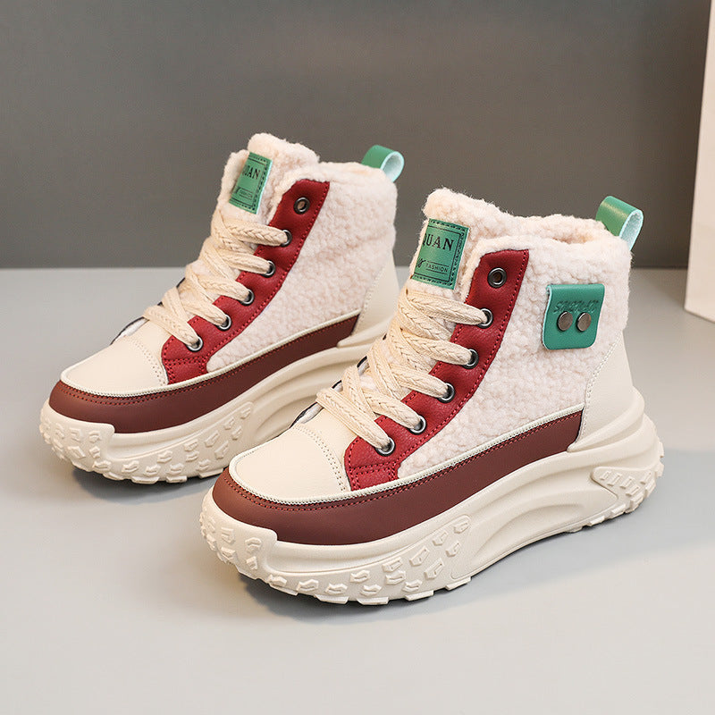 Damen High- Sneaker Warmfleece Rutschfest
