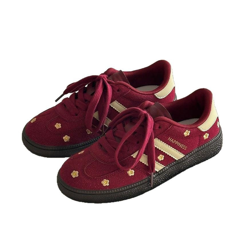 Damen Sneaker Atmungsaktives Mesh Blumenmuster