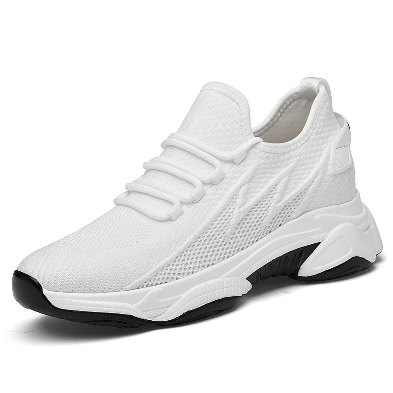 Damen Sneaker Elastisch Schnüren Bequem Sportlich Weiss
