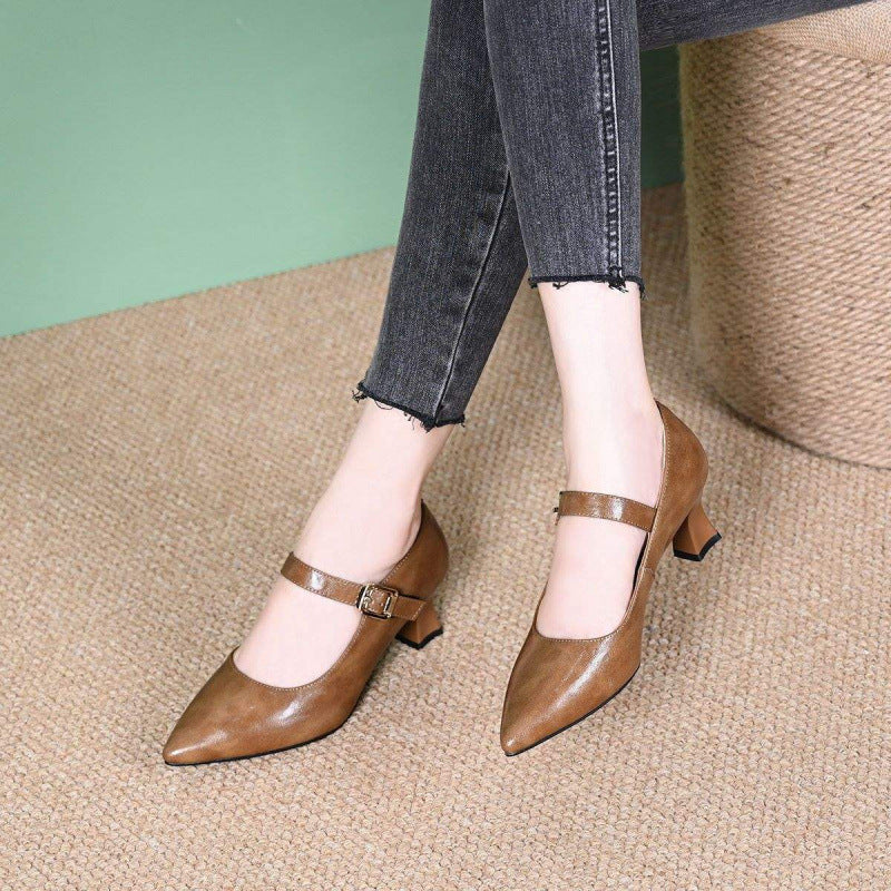 Damen Pumps Mary Jane Schuhe Schnalle