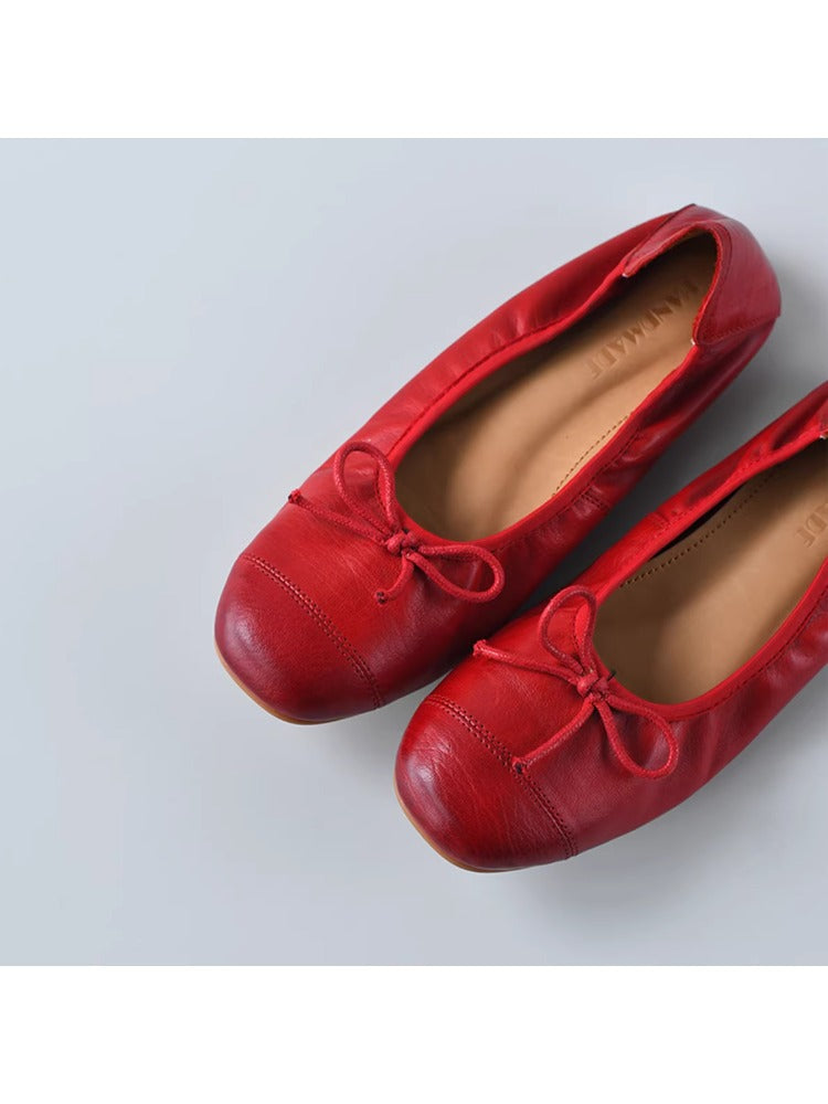 Damen Ballerinas Elegant Schleifen-Design Bequem