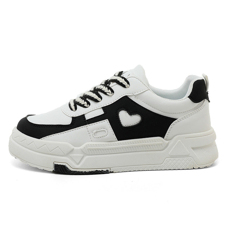 Damen Sneaker Chunky Herz Dekoration Bequem