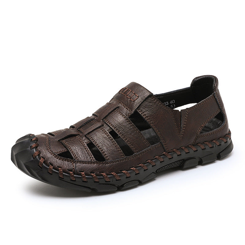 Herren Sandalen Atmungsaktives Leder Rutschfest