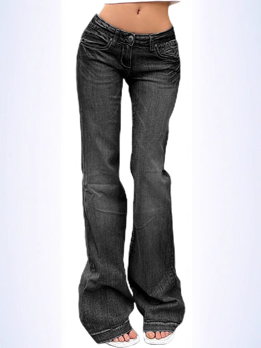 Damen Highwaist Jeans Stretch Bequem Flared