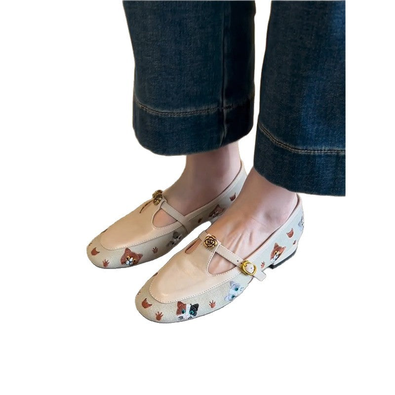 Damen Slipper Florales Muster Bequem Warm