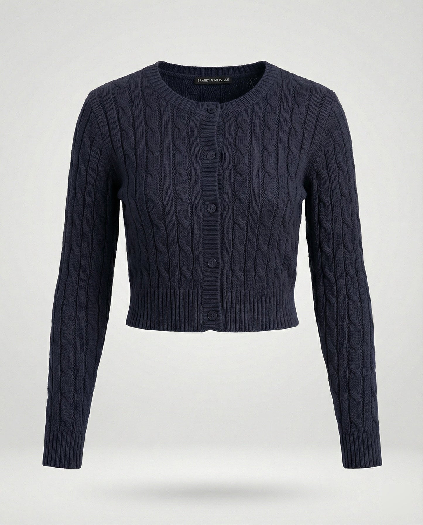 Damen Cardigan Zopfmuster Rundhals Kurz Figurbetonter