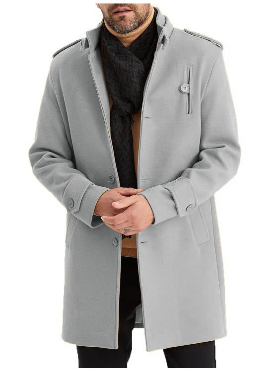Herren Übergangsmantel Modern Stehkragen Elegant