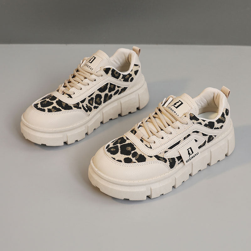 Damen Sneaker Leoparden-Design Chunky Bequem