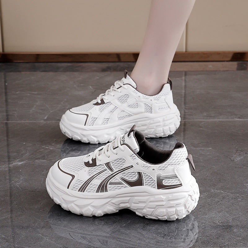 Damen Sneaker Sportlich Chunky Atmungsaktives Mesh Leicht