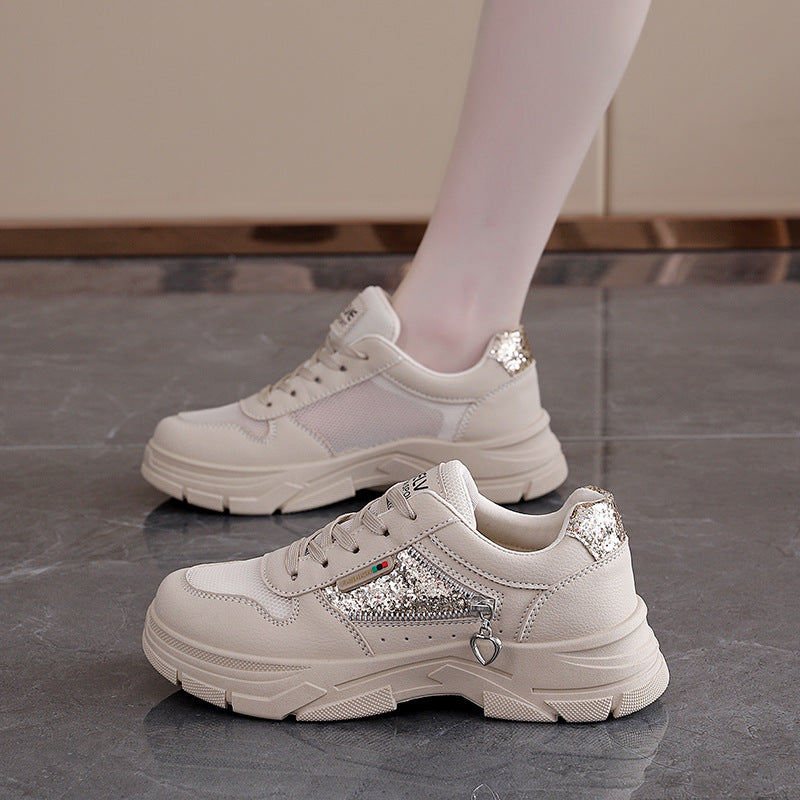 Damen Sneaker Atmungsaktiv Glitzer