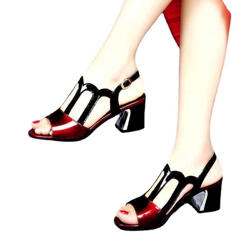 Damen Sandaletten Riemchen Design Blockabsatz Elegantes Design
