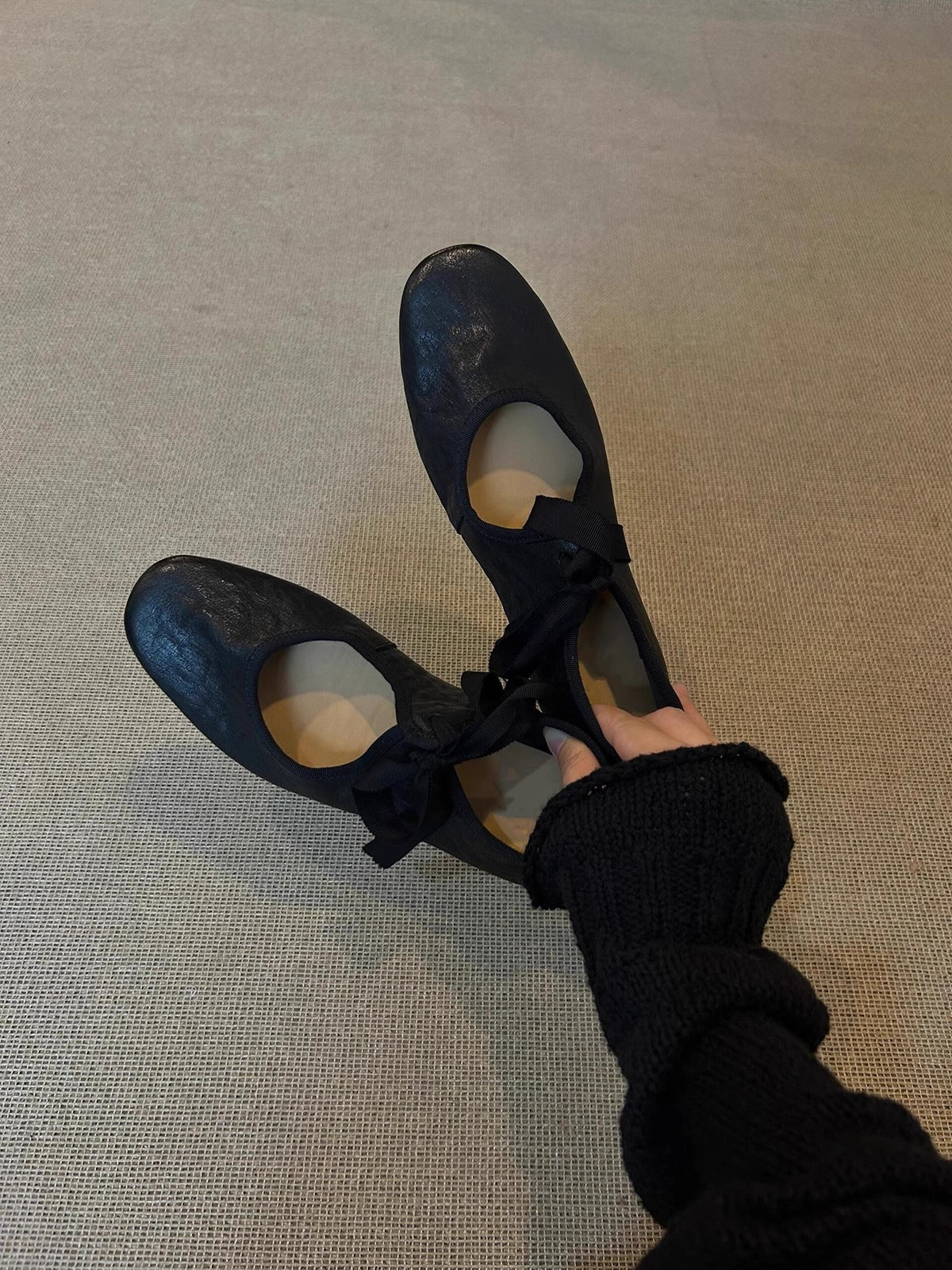 Damen Ballerinas Leder