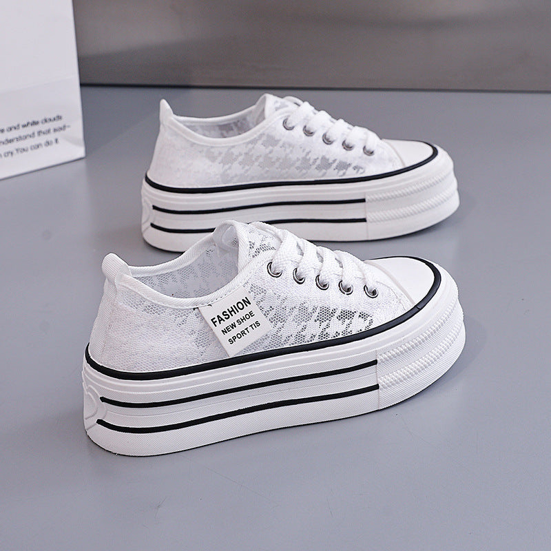 Damen Sneaker Hochplateau Atmungsaktiv