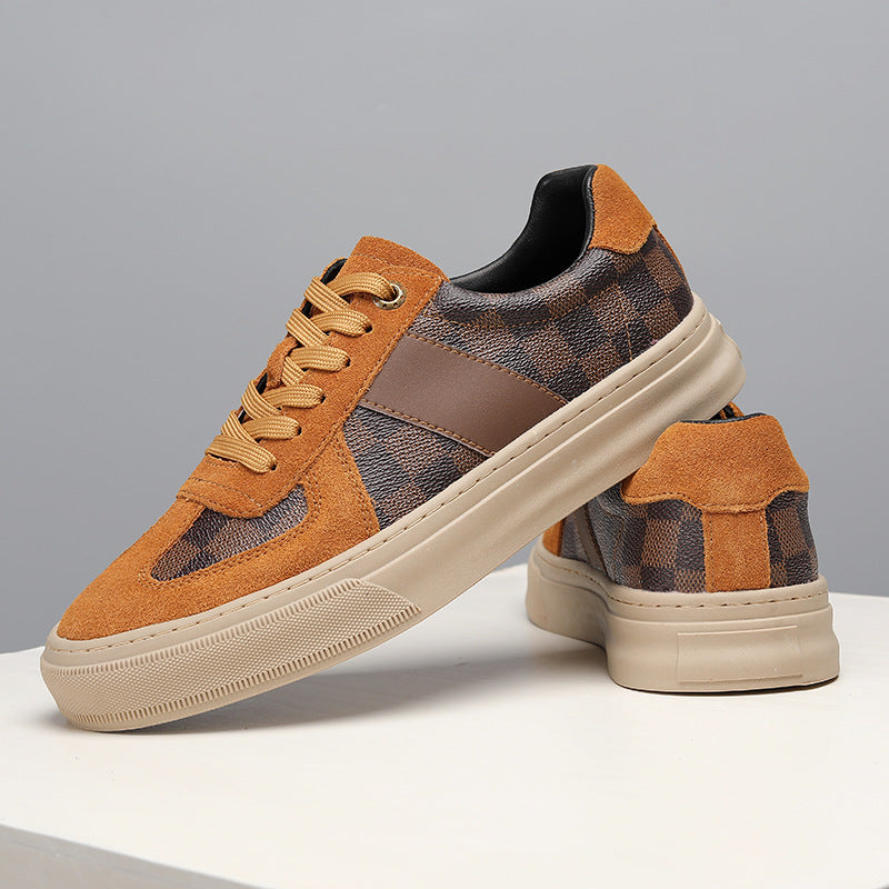 Damen Sneaker Karomuster Rutschfeste Sohle weiß