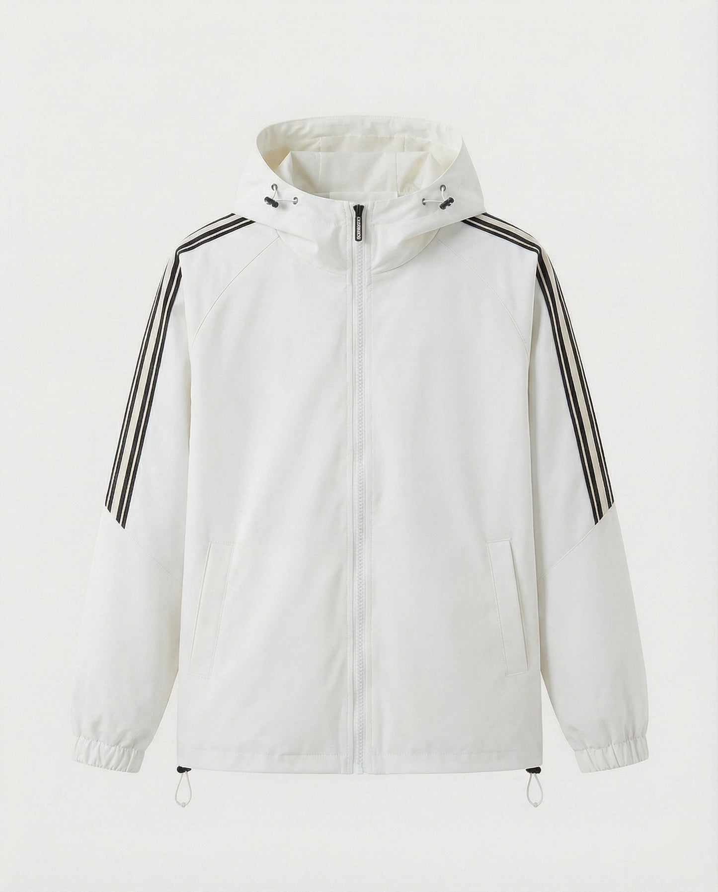 Damen Oversize Kapuzenjacke Winddicht Mit Kontraststreifen