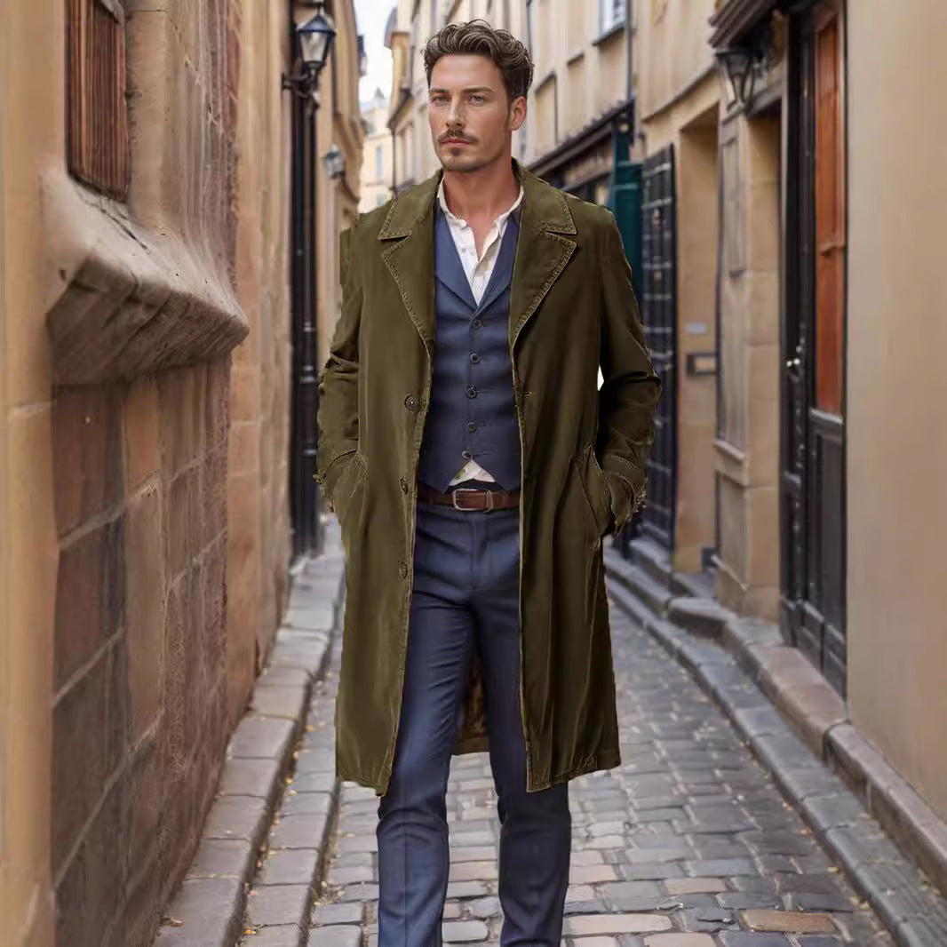 Herren Wollmantel Elegantes Design