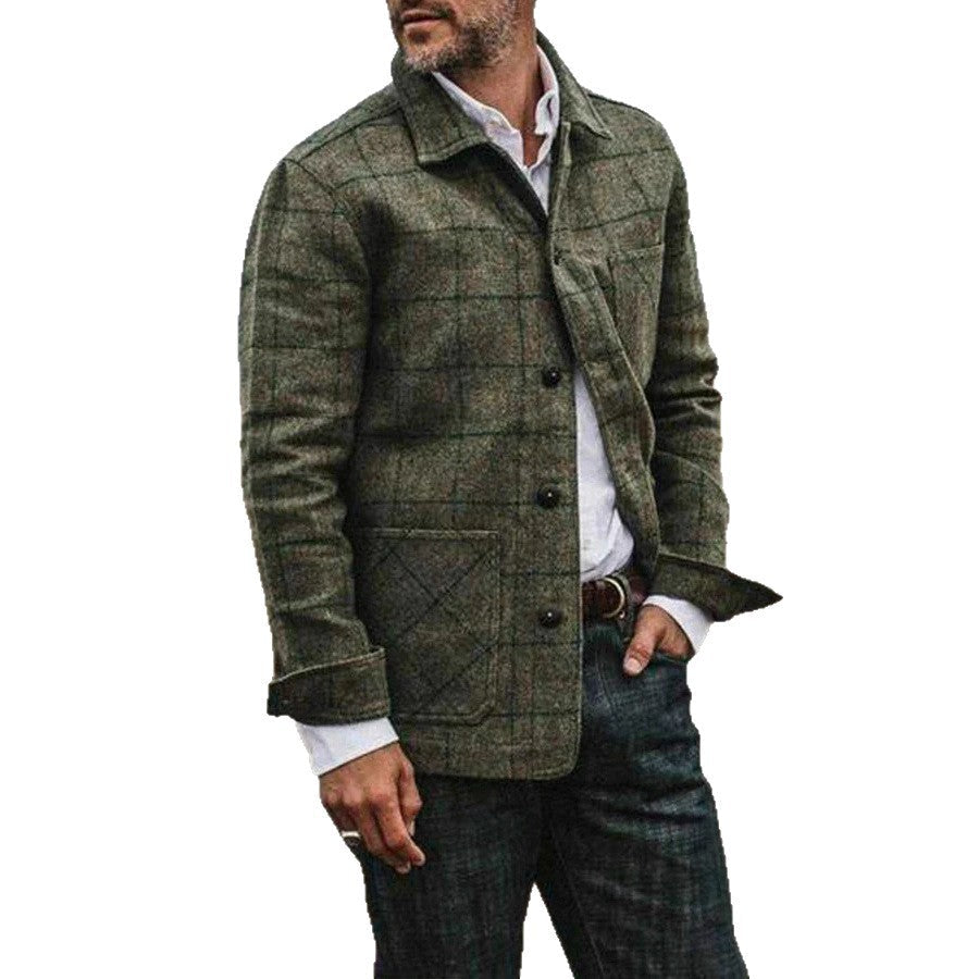 Herren Wolljacke Karomuster Elegante Zeitlos