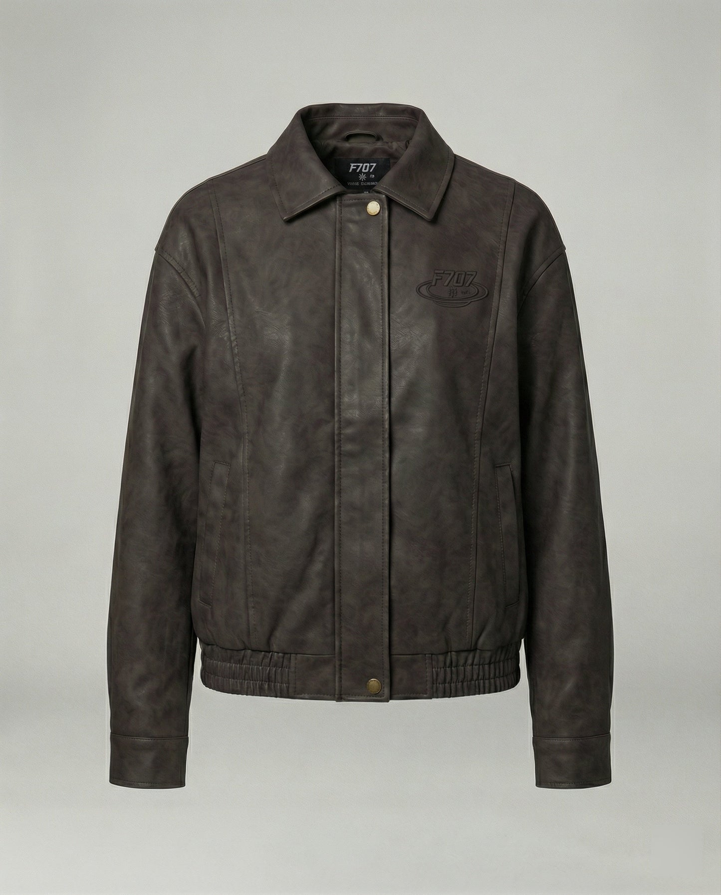 Damen Oversize Lederjacke PU Leder