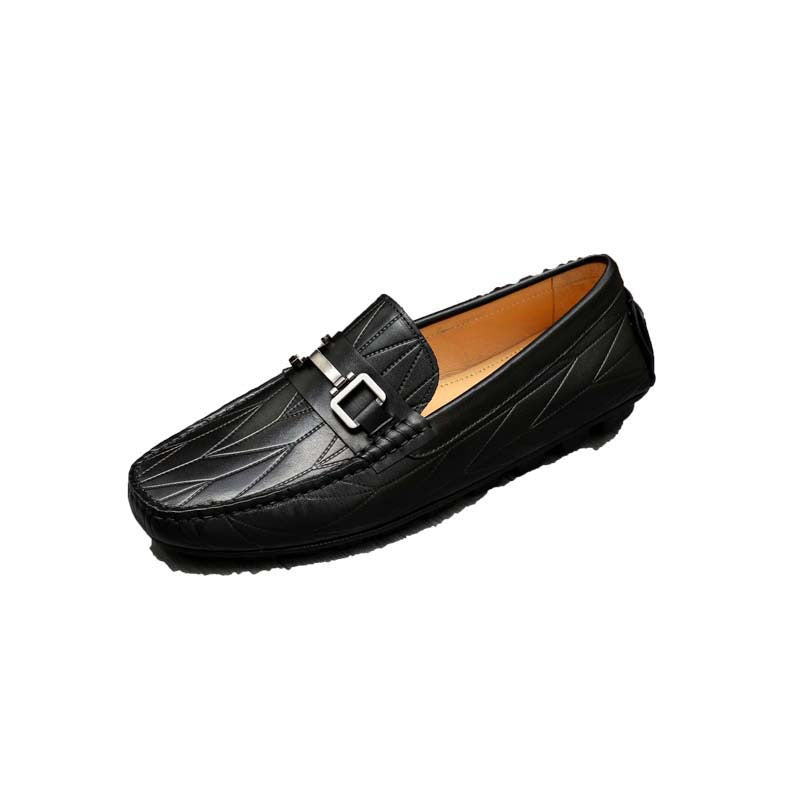 Damen Mokassin Schuhe Elegantes Design Schnalle Leder