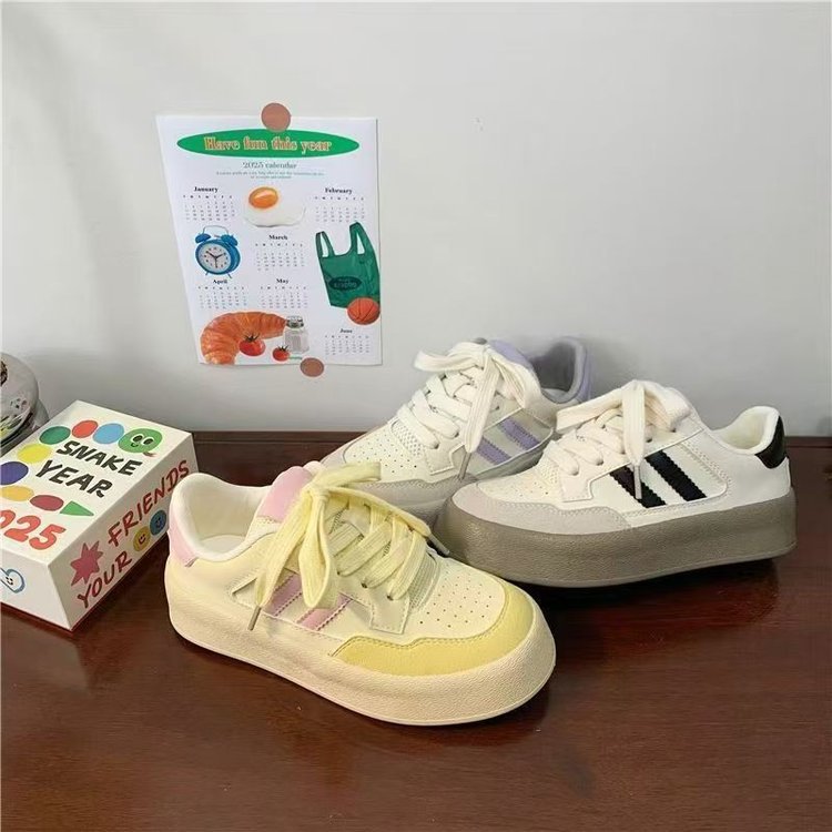 Damen Plateau Sneaker Atmungsaktives Material