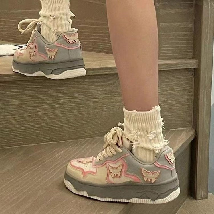 Damen Sneaker Tiermotiv Weichbezug Komfortsohle