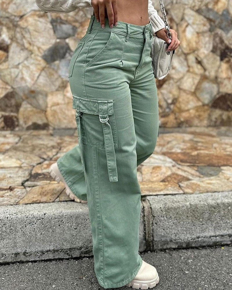 Damen Cargo-Hose Bequem Weite Passform