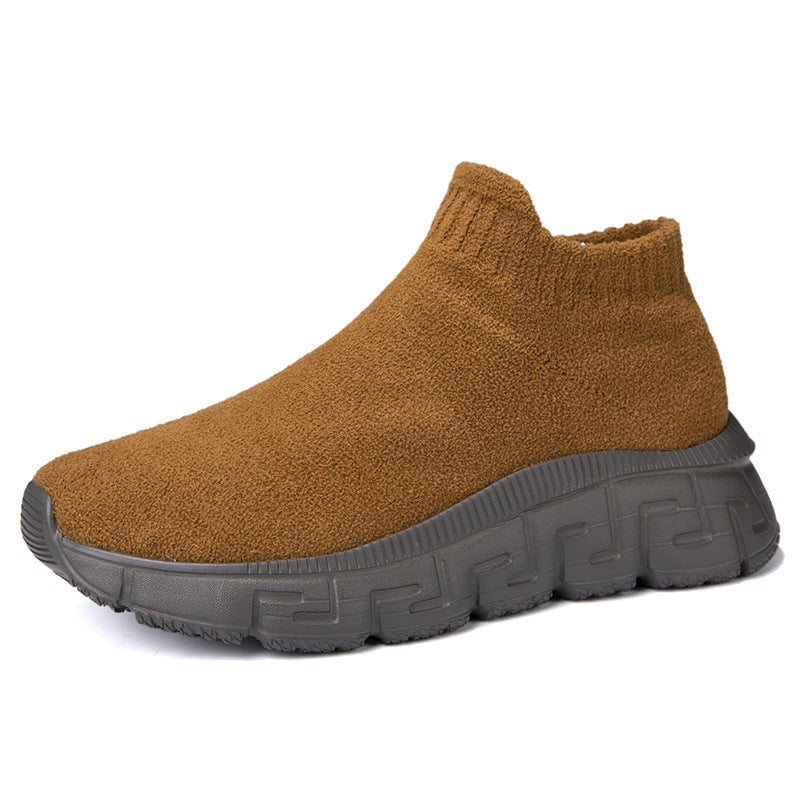 Damen Sneaker Bequem Stretch Hochhackig