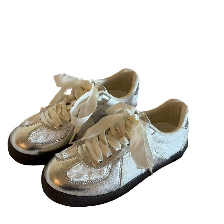 Damen Sneaker Satin Schuhe Elegantes Design