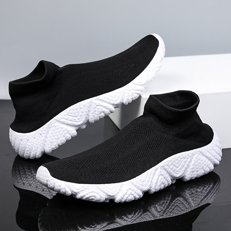 Damen Sneaker Sportlich Knit Slip-On Rutschfeste Sohle