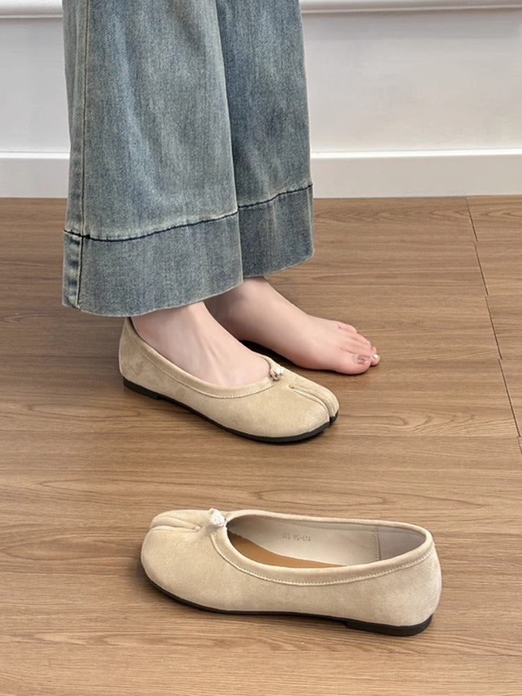 Damen Ballerinas Schnürenlos Bequem Modern
