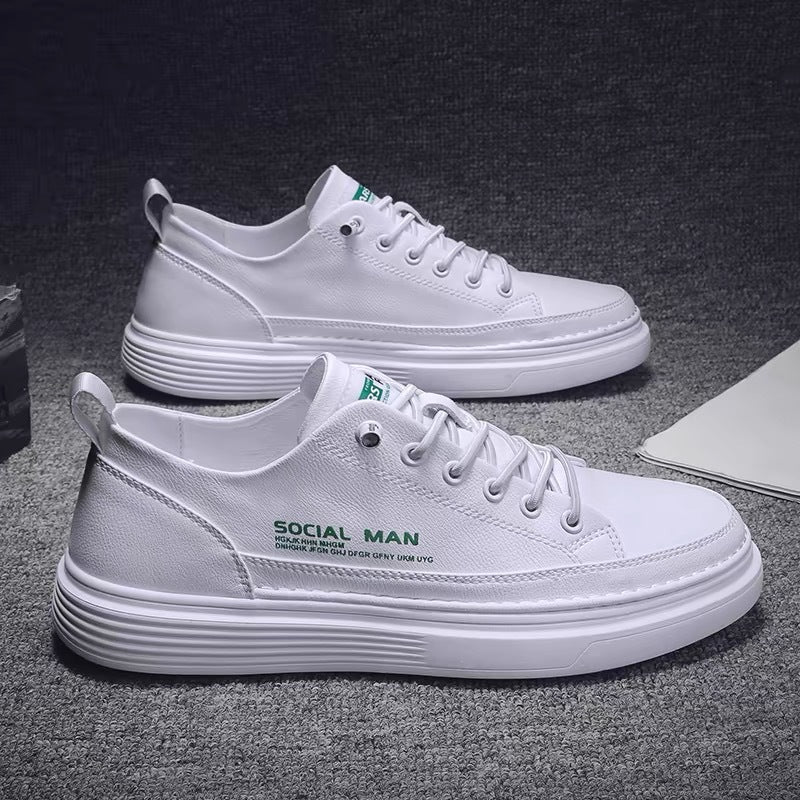 Herren Sneaker Leder Weich Dämpfend