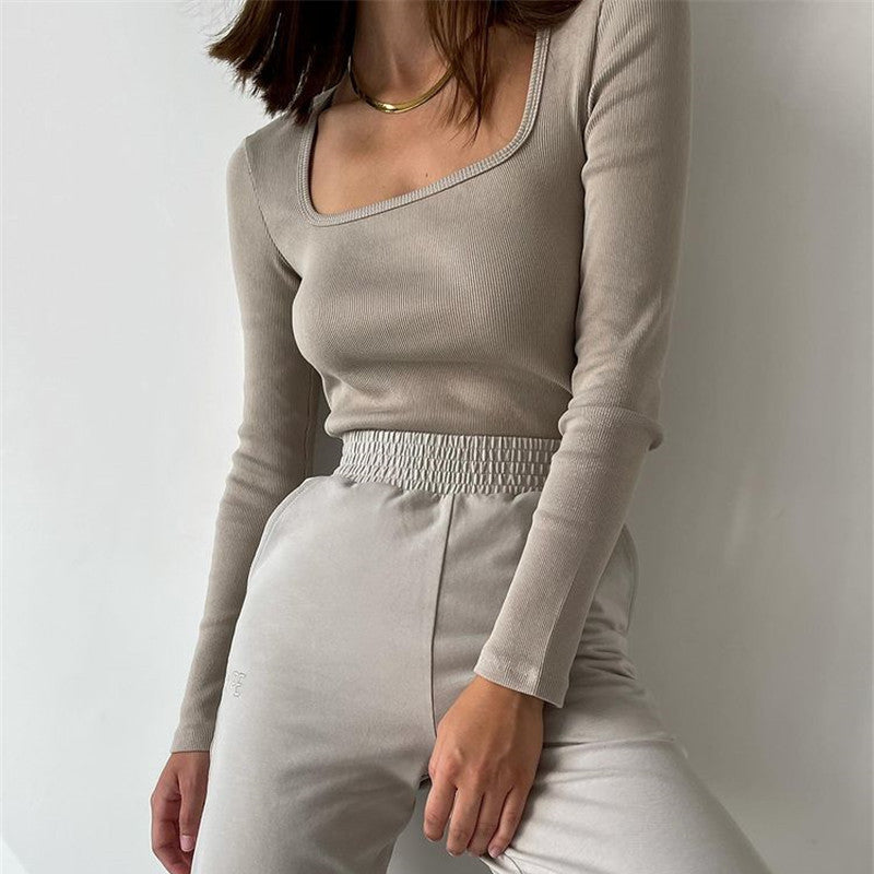 Damen Langarmoberteil Rippstruktur Trendy