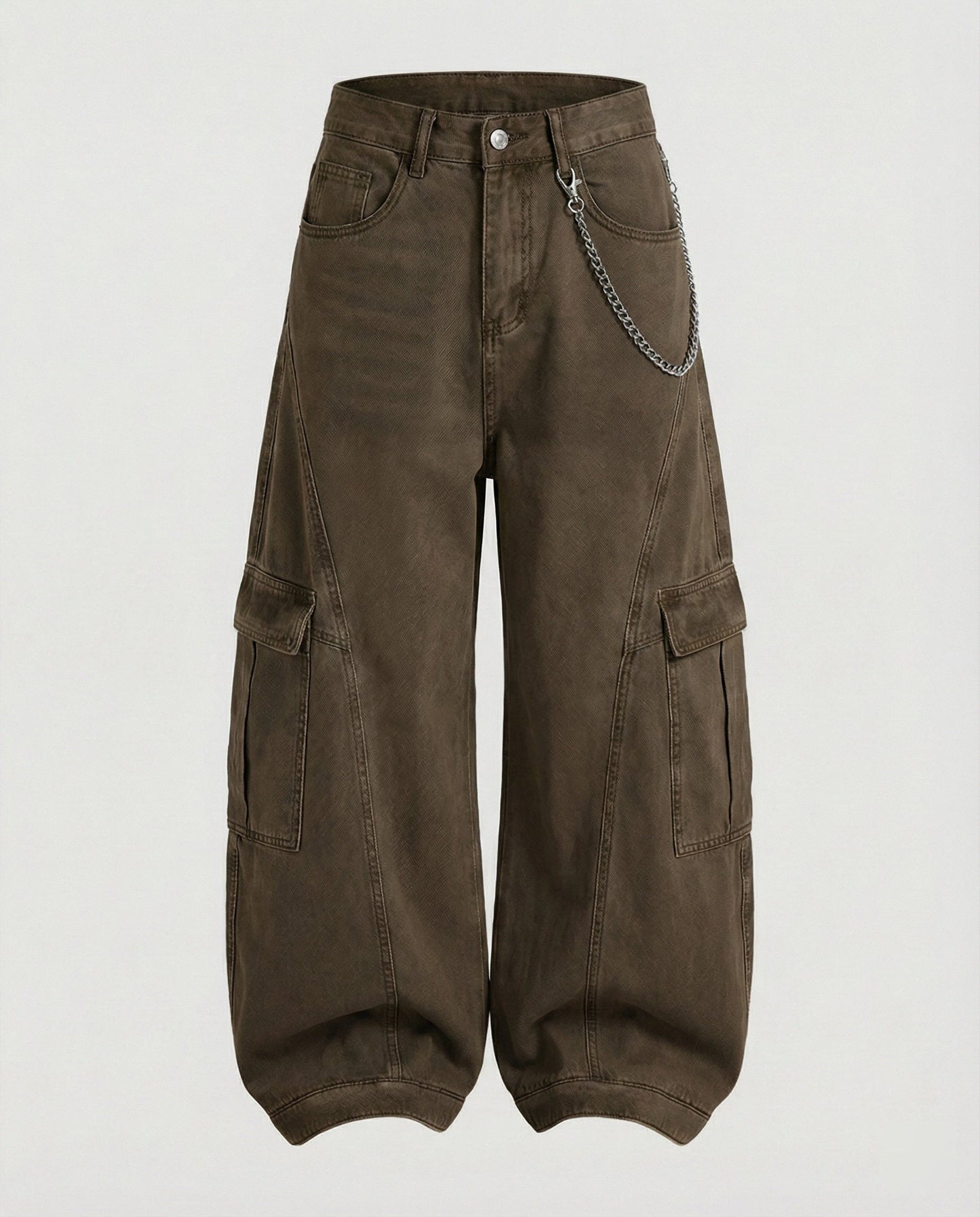 Damen Cargo-Hose Weit Bequem Große Taschen
