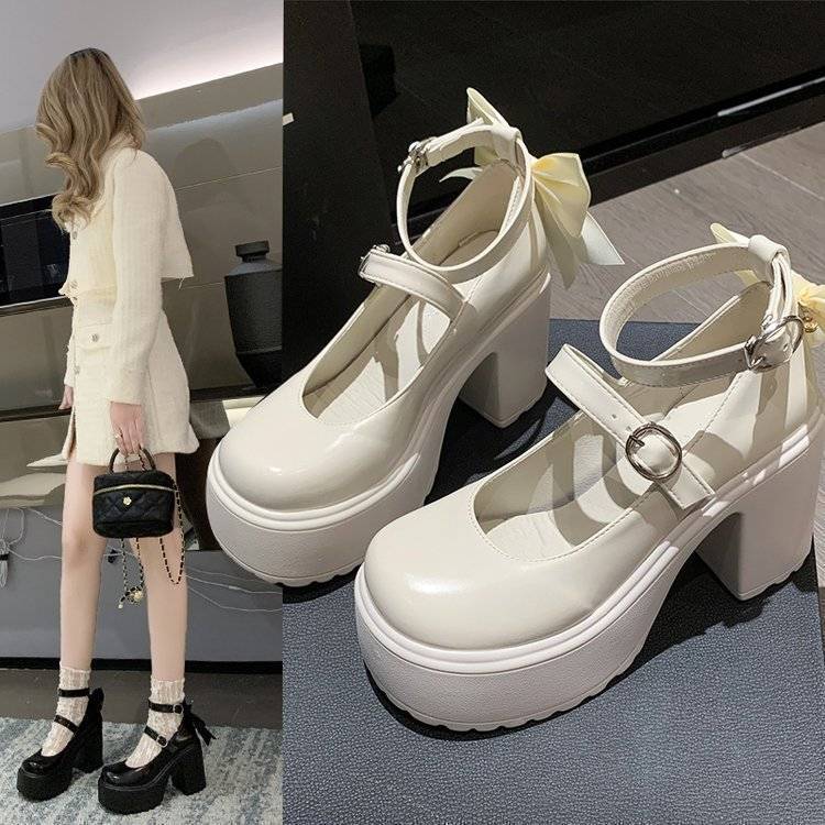 Damen Pumps mit Riemchen und Schnalle Elegante Hochhackige Schuhe
