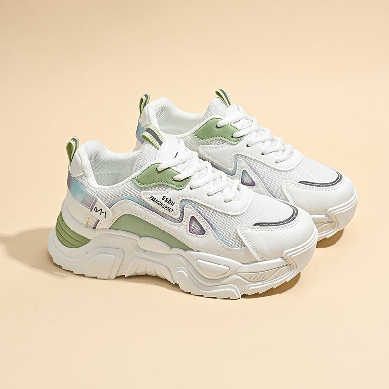 Damen Sneaker Sportlich Chunky Atmungsaktives Mesh Stabile Sohle