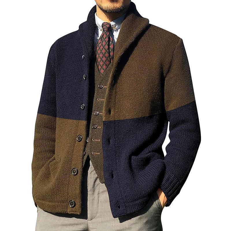 Herren Strickjacke Mit Kragen und Knöpfen Elegantes Design