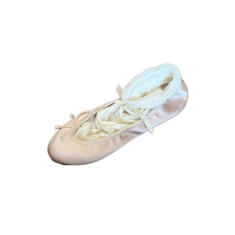 Damen Ballerinas Elastisch Bequem Mit Schleifen