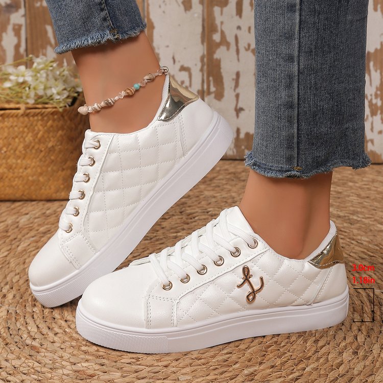 Damen Sneaker Weich Glänzend Sportlich