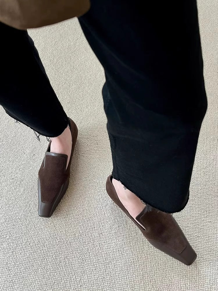 Damen Leder Loafers Lederschuhe