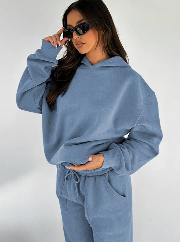 Damen Hoodie Oversized Jogger Set Warm