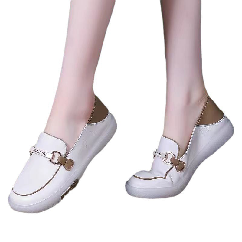Damen Slip-On Sneaker Metallverschluss Komfortschuhe