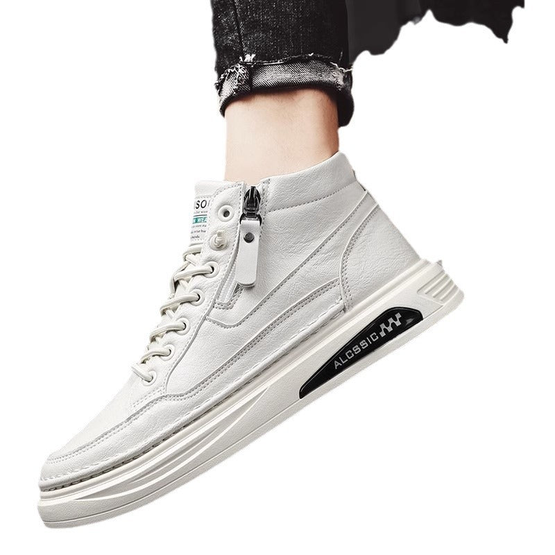 Herren High- Sneaker Sportlich Reißverschluss Laufsohle