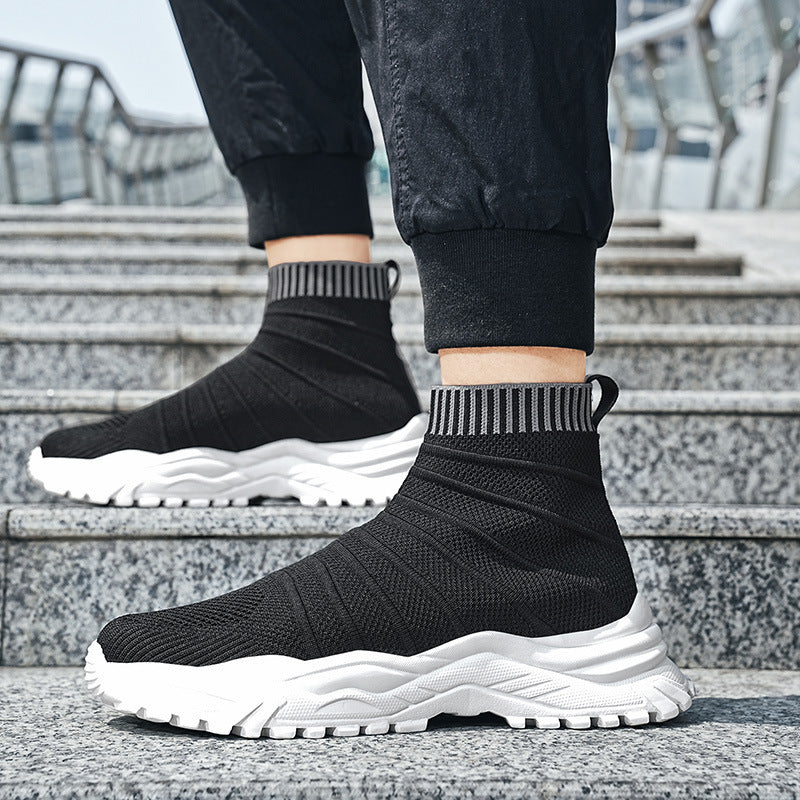 Damen Sneaker Strickoptik Rutschfest Elastisch