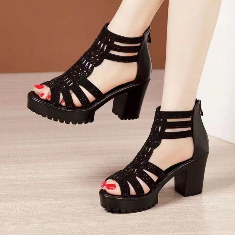 Damen High Heels Sandalen Schmal Elegant