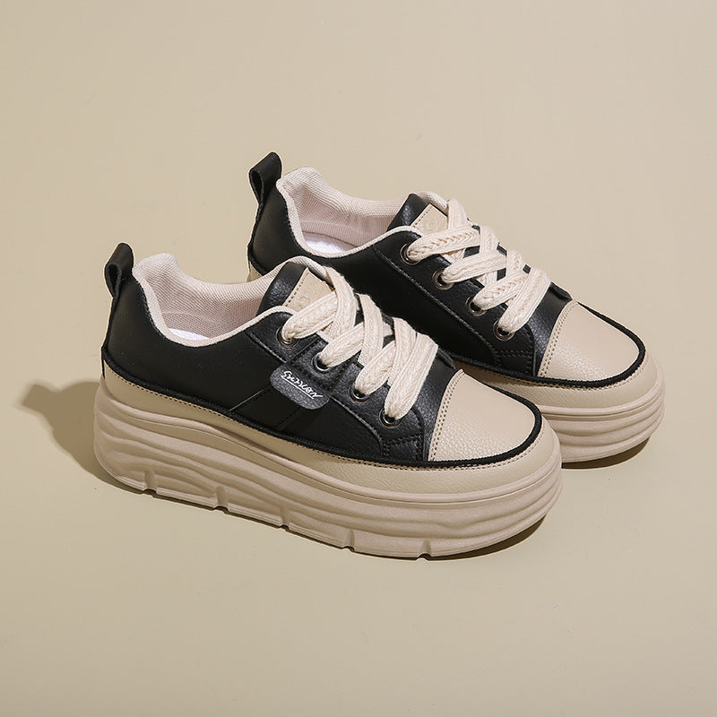Damen Sneaker Plateau Atmungsaktives Obermaterial Sportlich