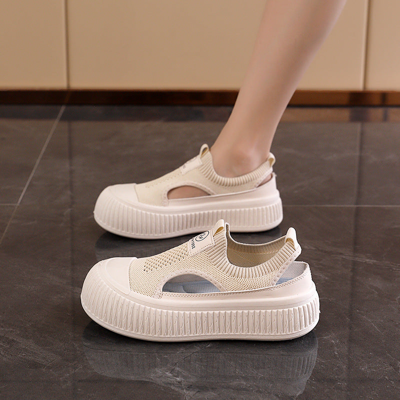 Damen Plattform Sneaker Elastisch Sportlich