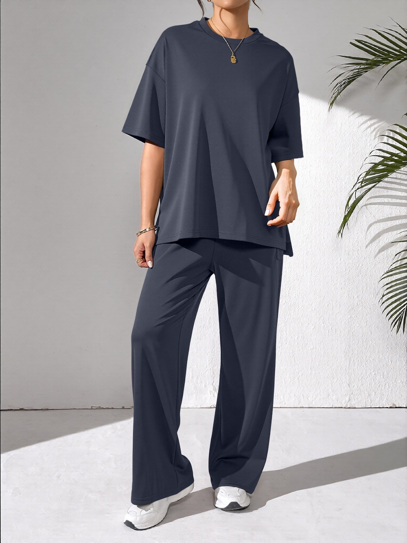 Damen Freizeit-Set Bequemes Weites Oberteil
